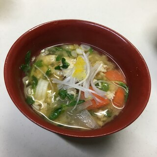 鶏そぼろの味噌汁